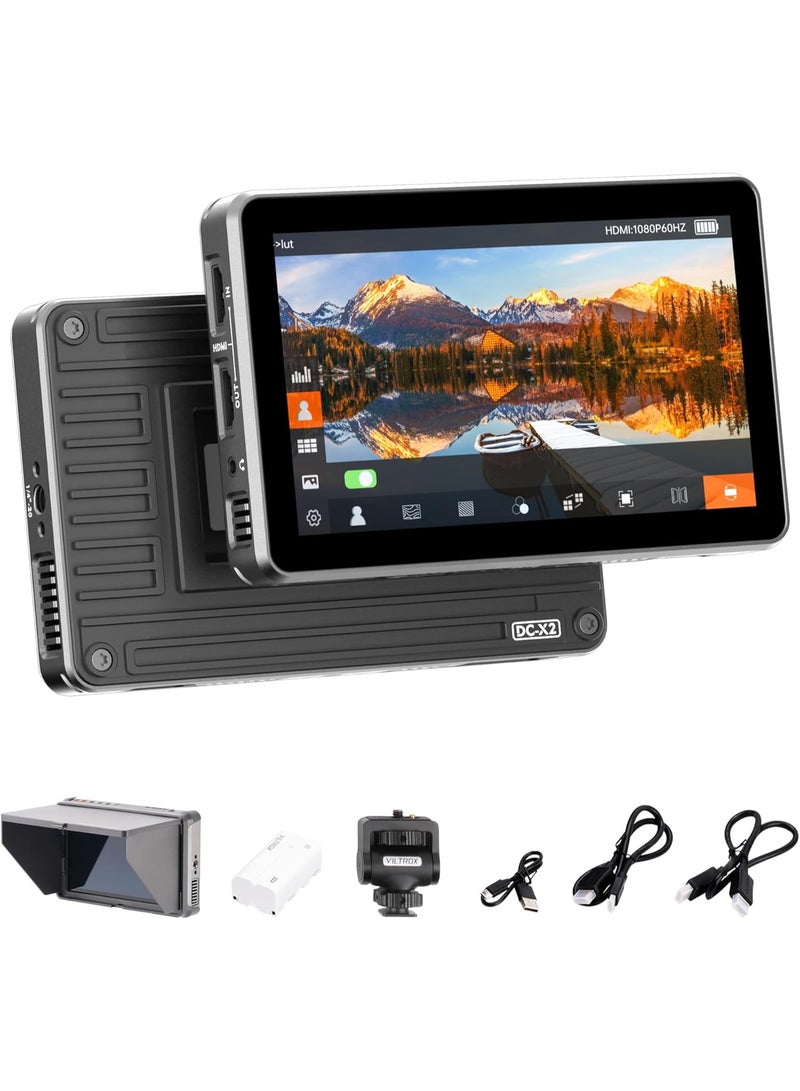 Viltrox DC‑X2 6″ Touchscreen Field Monitor – 2000 nits, Full HD 1920×1080 IPS, 4K HDMI In/Out, 3D LUTs, Waveform, Focus Peaking, Sunshade & NP‑F Battery Slot - Image 1